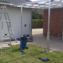 Stål overdækning til terrasse på Sorø